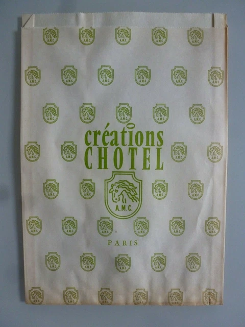 Sac Papier Publicitaire Ancien Annees 50 60 Creations Chotel Paris Amc Publicite