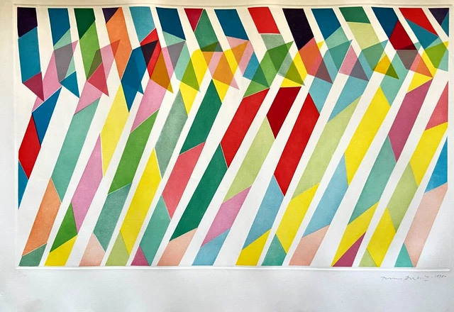 Piero Dorazio "Composición Geométrico" Aguatinta CM 80x120 (Perilli Turcato)