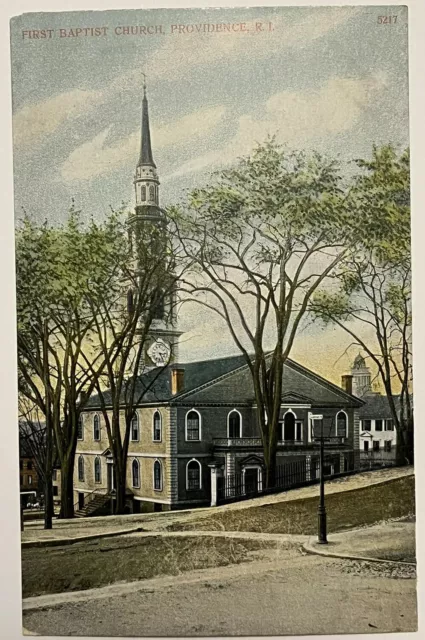Providence Rhode Island First Baptist Church Vintage Postcard c1910