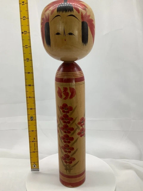 Ancienne Poupée Kokeshi Artisanale De Yamagata - Bois Sculpté Et Peint Main - Années 1920