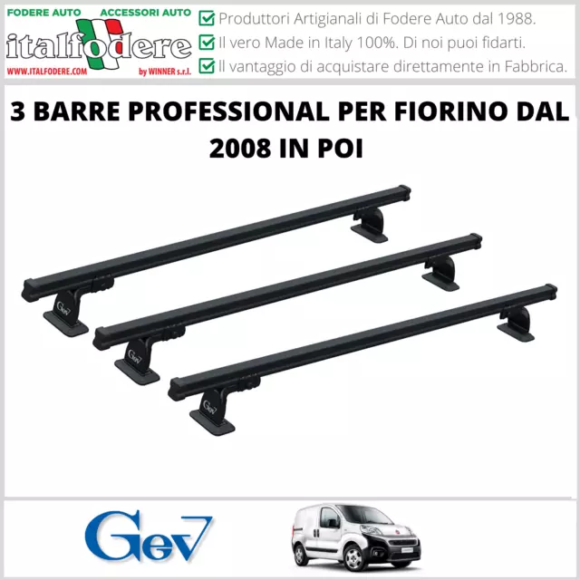 3 BARRE Portatutto Portapacchi PROFESSIONAL SPECIFICHE FIORINO DAL 2008> GEV9403