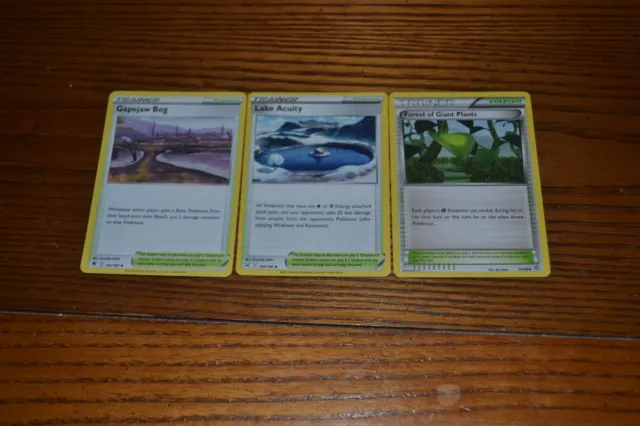 3 Trainer stadium Pokémon playing/collecting cards