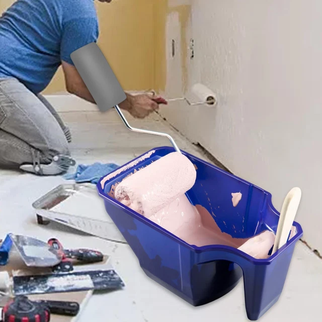 Malwerkzeug Malbox Rollbürste Haltefarbe Walze Tablett für Haus Wand