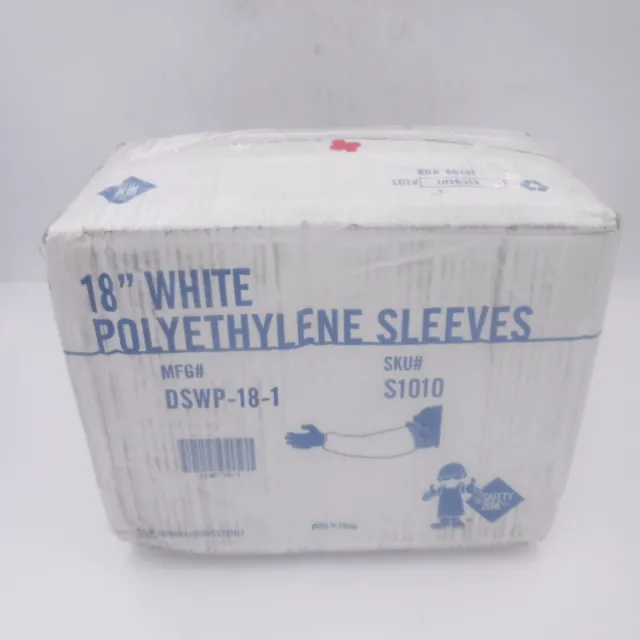 1000 Pcs The Safety Zone 18" White Polyethylene Sleeves DSPWP-18-1