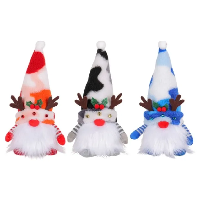 Holiday Table Decorations with Glowing Plush Gnome Figures Decoration Present