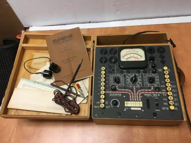 VINTAGE Supreme Model 504-B Vacuum Tube Tester for parts or repair