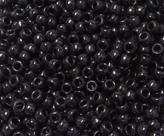 Opaque Black 9x6mm Pony Beads 500pc. Made in the USA Jolly Store crafts beading