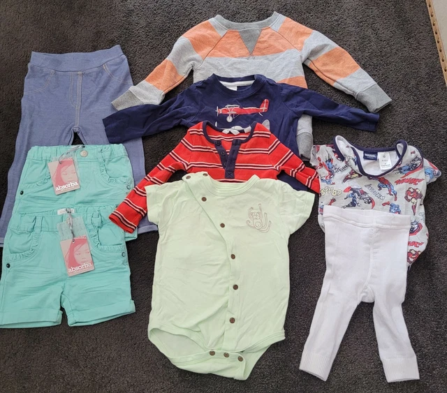 KIDS Clothes Bundle 9 Pieces Size 6/ 12 Months SHIRTS, SHORTS