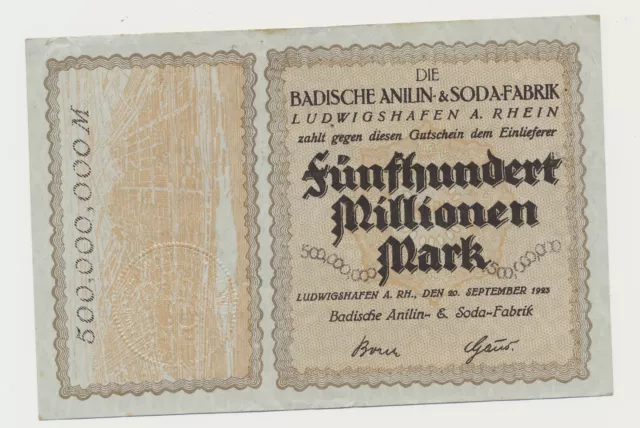 Ludwigshafen  a. Rh.  500 Millionen Mark Badische Anilin & Soda Fabrik  ( 966-L