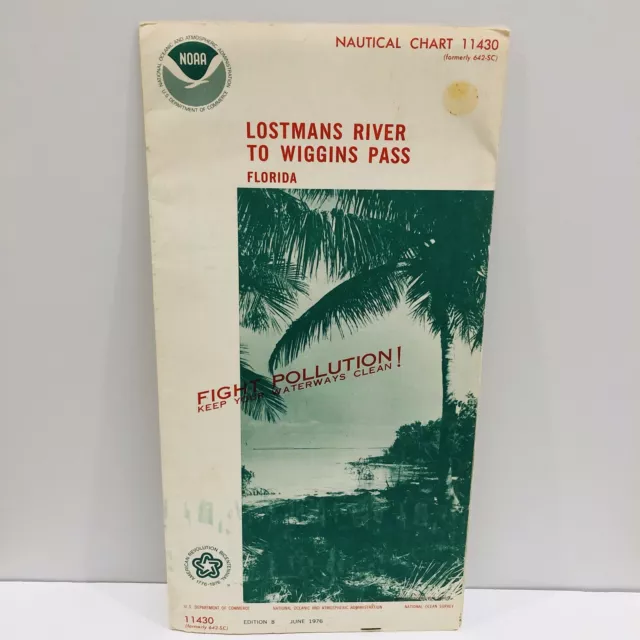 1976 NOAA Sound Chart #11430 Florida Lostmans River To Wiggins Pass 8th Ed. (43)