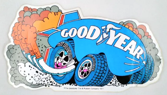 Goodyear Tire & Rubber 1977 Decal Large Sticker Vintage Advertisement