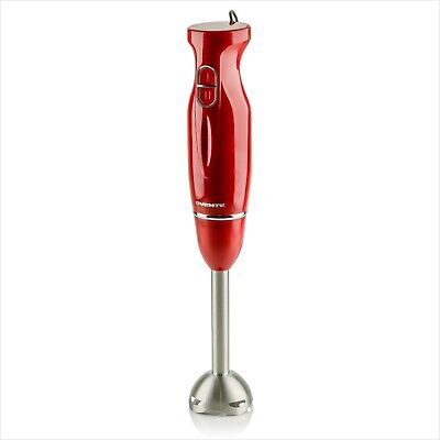 Ovente Immersion Electric Hand Blender with Stainless Steel Blades Red HS560R