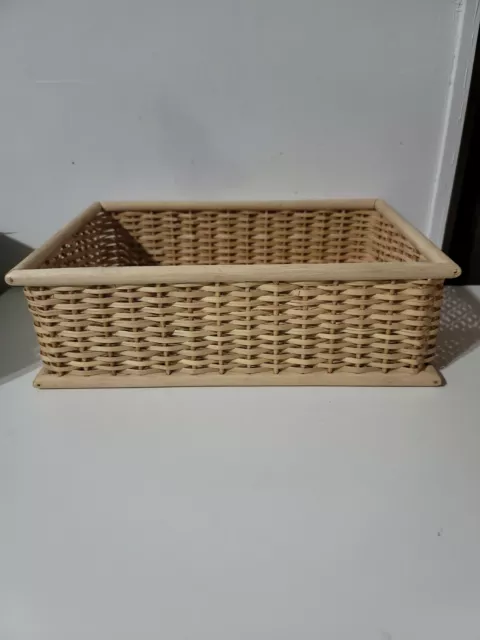 Medium Rectangle Wicker Rattan Tray | Decor and Serving Platter 5x14.5 wide