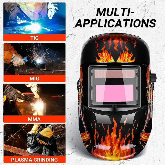 Maschera Saldatore Casco Oscurante Autoalimentato Solare Con Gamma Di Ombre Rego 3