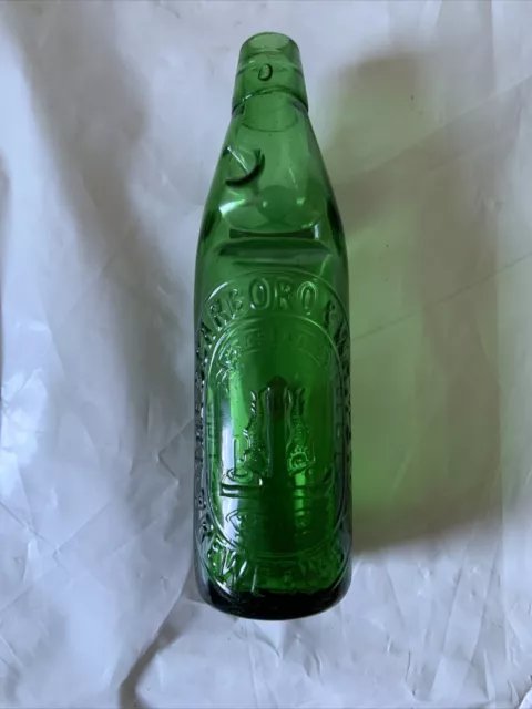 Antique Green Codd Bottle, Scarborough & Whitby Brewery Co. Ltd. 10oz.