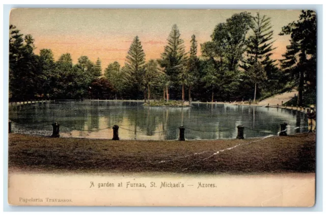 c1910 A Garden at Furnas St. Michael's Azores Portugal Antique Unposted Postcard