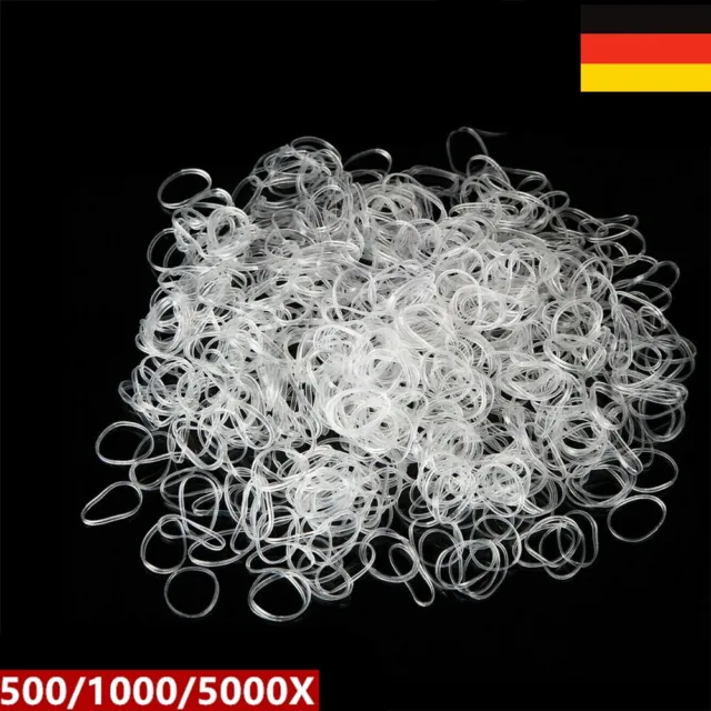 5000X Elastische Gummi Durchsichtige Haargummis Band Seile Pferdeschwanz Halter 3