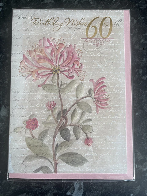 HAPPY 60TH BIRTHDAY Card Flowers Special Birthday Wishes £2.50 ...