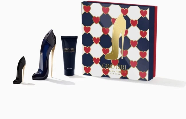 GOOD GIRL CAROLINA HERRERA 3 PIECES GIFT SET :2.7 EDP Spray,3.4 Lotion,7 ML Mini