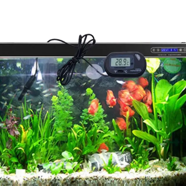 Digital LCD Fish Tank Aquarium Marine Water Thermometer Black Temperature J1R1