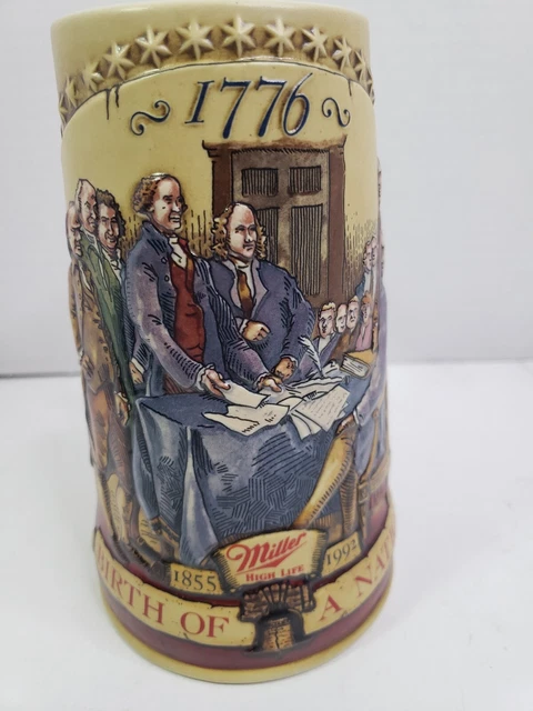 Miller High Life Birth of A Nation Beer Stein 1776 Second in a Series VGC #76845