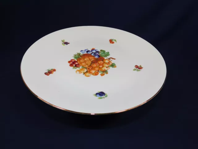 Vtg Bareuther Waldsassen Bavaria Germany Cake Stand Salver Fruit Pattern 11.5"