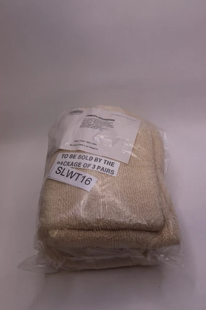 (3-Pairs) Magid Terrycloth Sleeves Cotton Beige 18" SLWT16