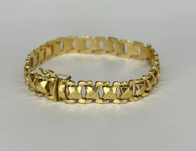 Bracelet En Or Jaune Massif 18 Carats 3,6 Grammes 19 Cm - Italie - Neuf Avec étiquettes
