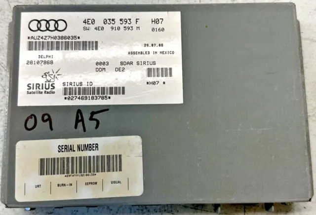 2009-2012 Audi A4 A5 A8 Q7 Sirius Satellite Radio Control Module Receiver OEM