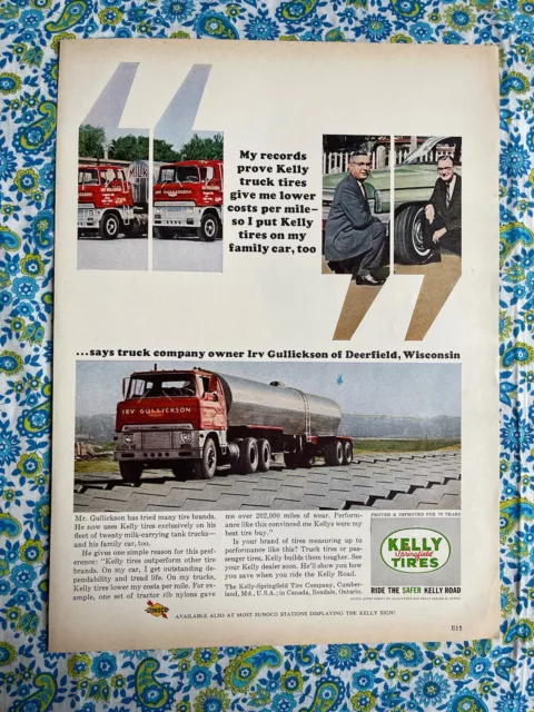 Vintage 1964 Kelly Tires Print Ad Irv Gullickson Deerfield Wisconsin