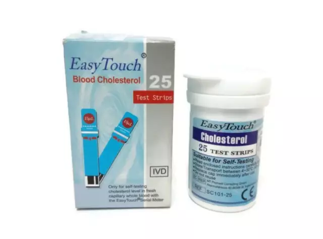 1 box (10 Strips) Blood Cholesterol Test Strips Easy Touch EasyMate EasyLife 3