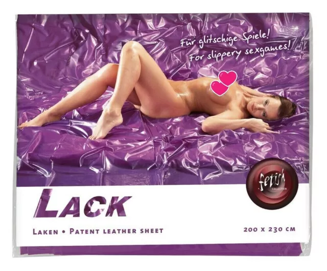 230 x 200 cm Lack Laken Massage Violett Lila Bettlacken Gummi Vinyl Polychlorid