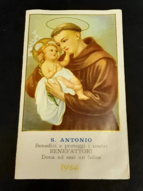 Santino CALENDARIO S. ANTONIO 1966  Il Pane di S. Antonio Bologna Vintage