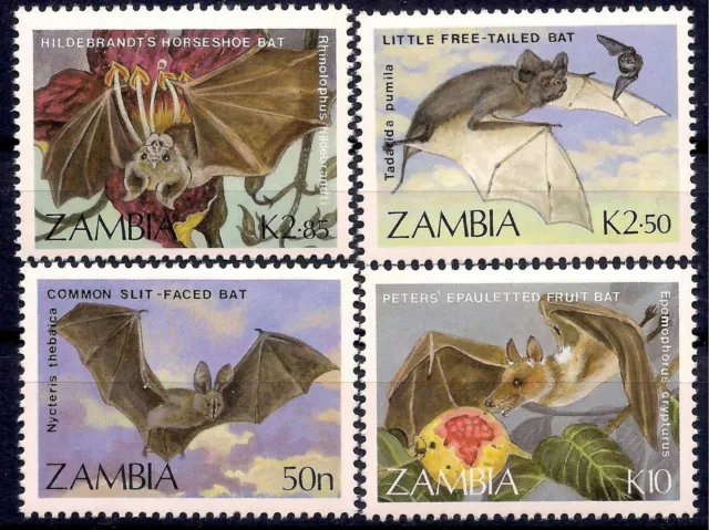 Zambia 1989 Bats Animals Wildlife Conservation Environment 4v MNH