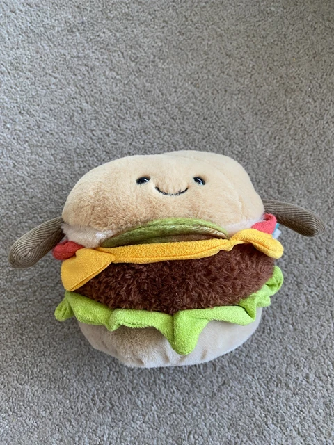 NEW JELLYCAT AMUSEABLES Burger Soft Toy Toys Stuffed Animals 12cm