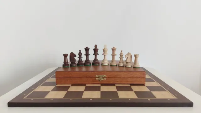 Staunton Chess Set Size 5 - 9,2cm King - with board and case - leaded and felted