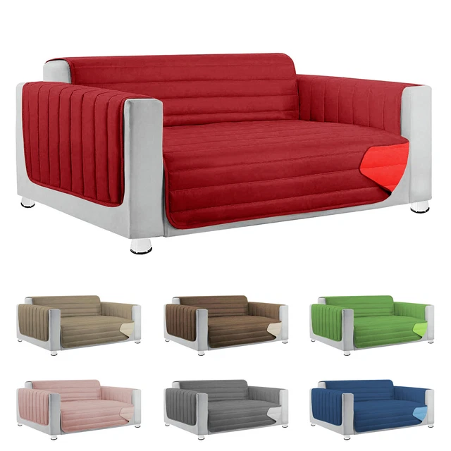 Housse De Canapé Imperméable Matelassée Double Face - 1 à 4 Places - Microfibre - Neuf