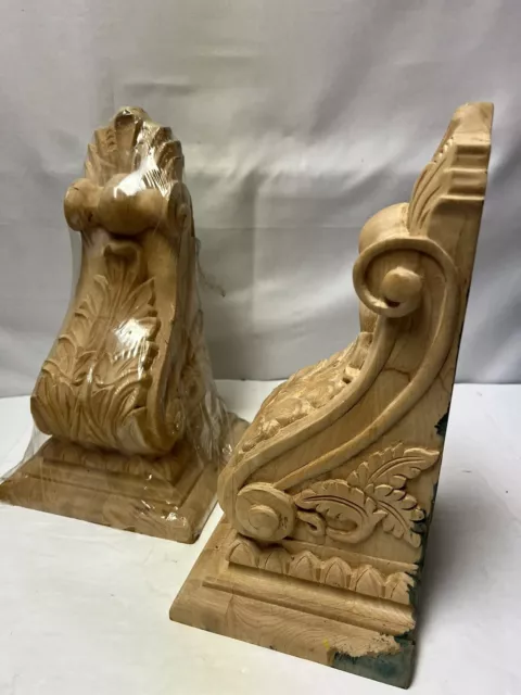 2 "SOPORTE DE CORBEL DE DESPLAZAMIENTO SÓLIDO ACENTO ARQUITECTÓNICO MADERA 12"" x 7"" x 6"" aprox"