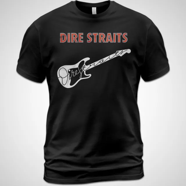 Cotton  T-shirt Dire Straits Rock Music Shirt Mark Knopfler John Illsley