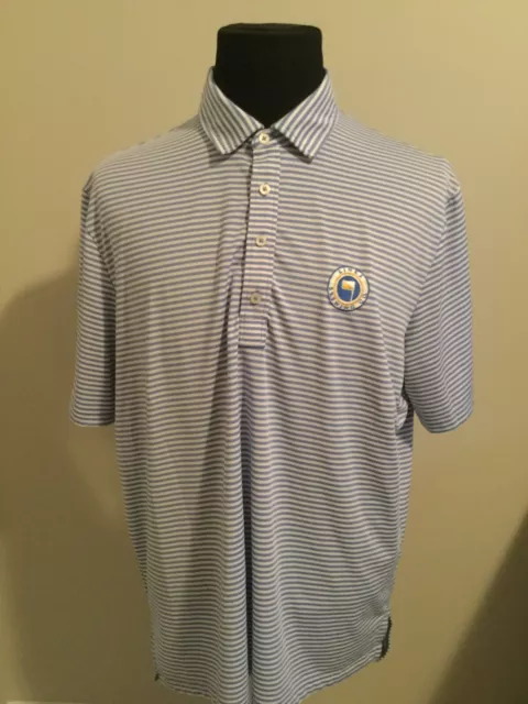 Ralph Lauren RLX Striped White Collar XL Mens Polo Short Sleeve Golf NWOT