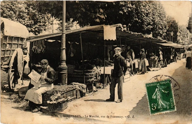 CPA VINCENNES Le Marche. rue de Fontenay. (509494)
