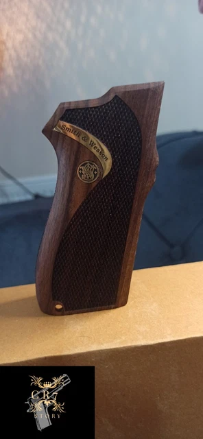 Smith & Wesson 5906,5903,4003,4006,4046 Turkish Walnut Grips Handmade LOGO Brand
