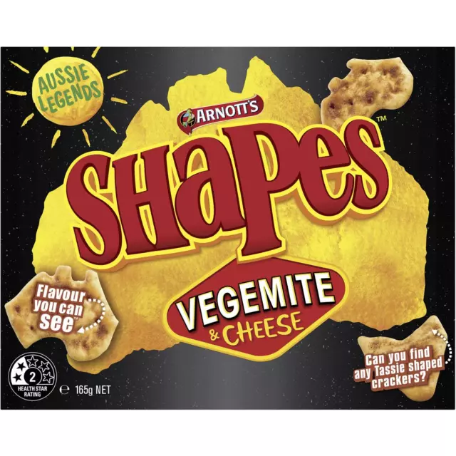 Arnotts Shapes Original Crackers Biscuits Vegemite and Cheese Box 165g 3