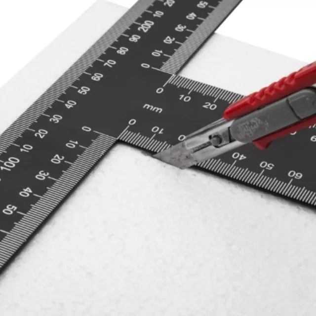 Black T Square Ruler Metal 12 Inch  Ruler Multipurpose T Ruler