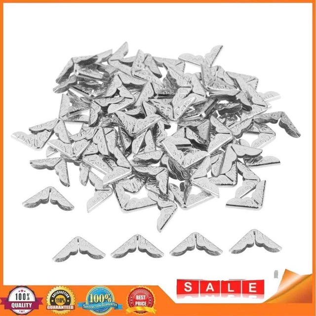 100pcs Tone Scrapbooking Albums Corner Protectors Card File Menu Metal Book