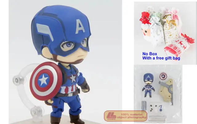 Anime Captain America : Hero's Edition 618 Big Head Cute PVC Figure Toy Gift