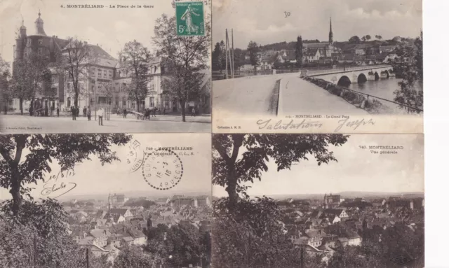 Lot de 4 cartes postales anciennes postcards MONTBELIARD DOUBS 3