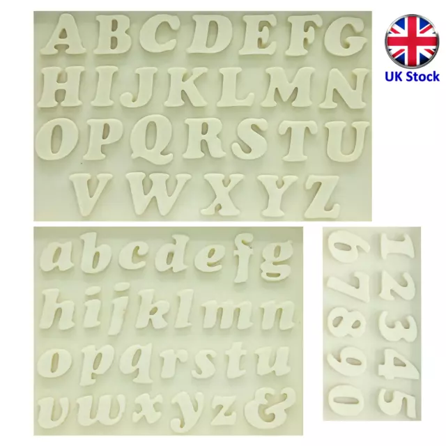 Alphabet & Numbers Silicone Cake Topper Moulds Ideal for Chocolate, Fondant, etc