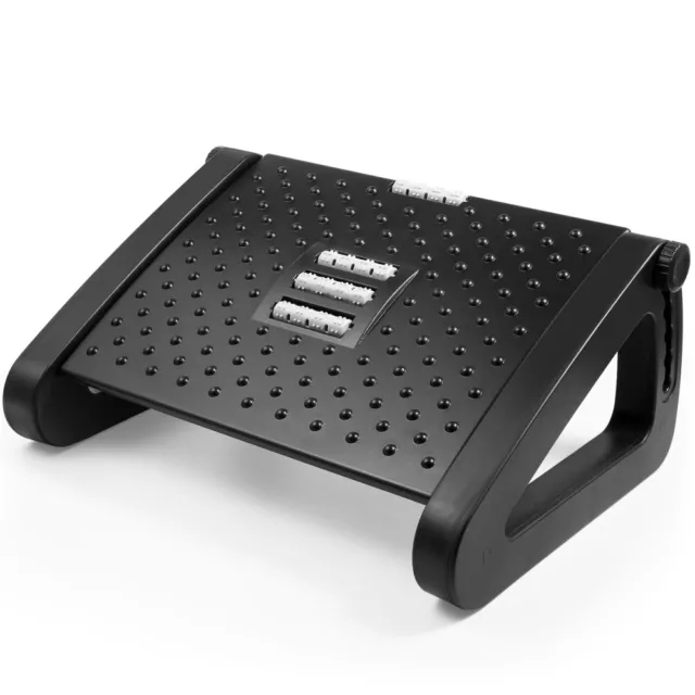 Ergo Footrest with Massage Surface & Tilt Adjustment - Black-