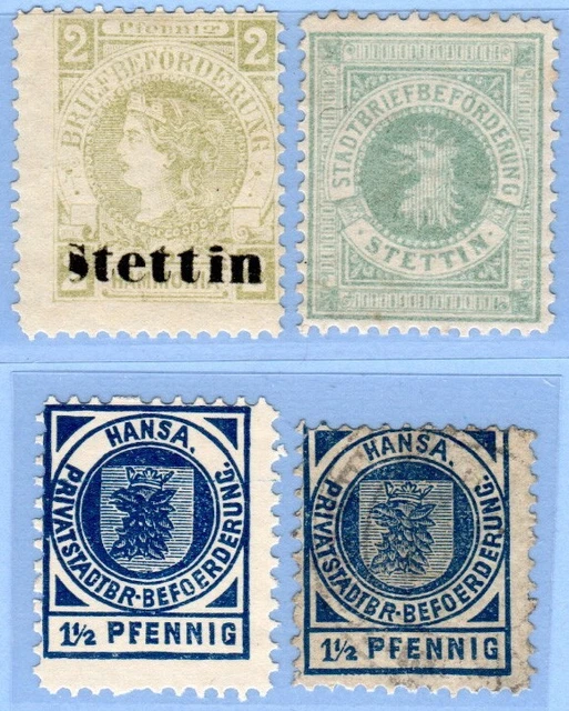 STADTPOST STETTIN SCZCECIN Stadtbrief-Beförderung A1+IB *, HANSA B7(*)/° Format?